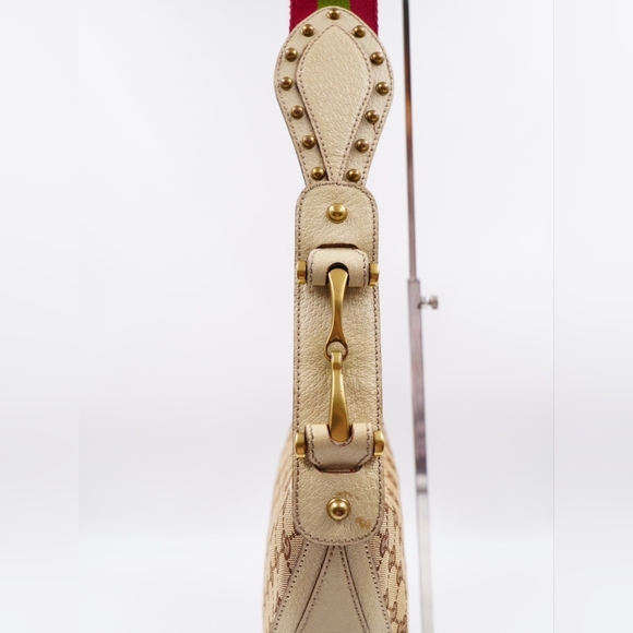 ❌️❌️SOLD❌️❌️AY05❤️ GUCCI Monogram Pelham Studded Shoulder Bag - Picture 3 of 14